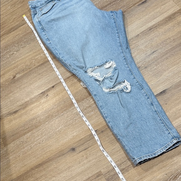 Good American Size 18/50 Denim Straight Leg Jeans - Light Blue High Rise - Picture 5 of 15